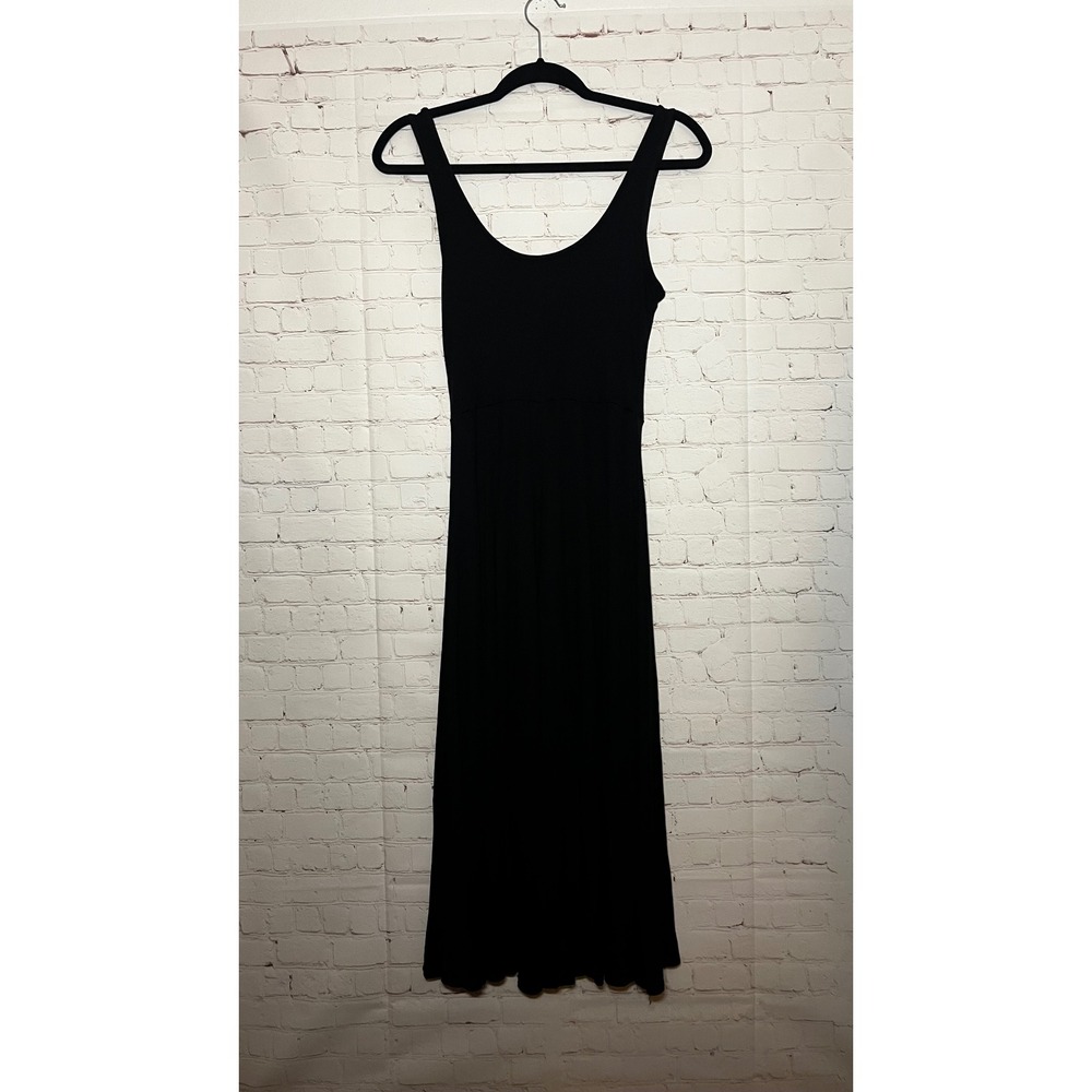 Marine Layer Black Ribbed Lexi Fit And Flare Tank Midi Dress Size Small NWOT - Picture 5 of 9